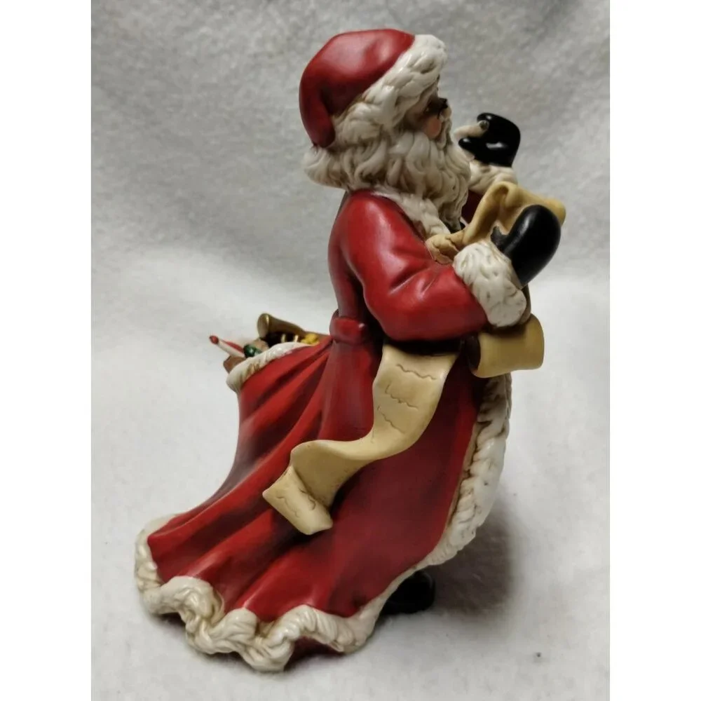 Partylite Santa Claus Tealight Holder wit‎ Toy Bag 7" Tall Hand-Painted